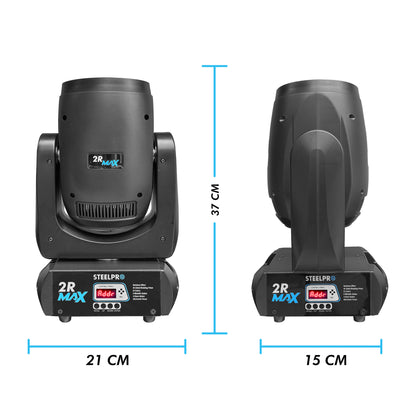 2R-MAX2 Set de 2 Cabezas Robóticas Beam 150w Efecto Rainbow Con Case Steelpro