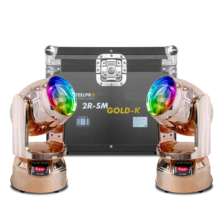 2 Cabezas Móviles Gold Beam 2r Rainbow Con Case  -steelpro