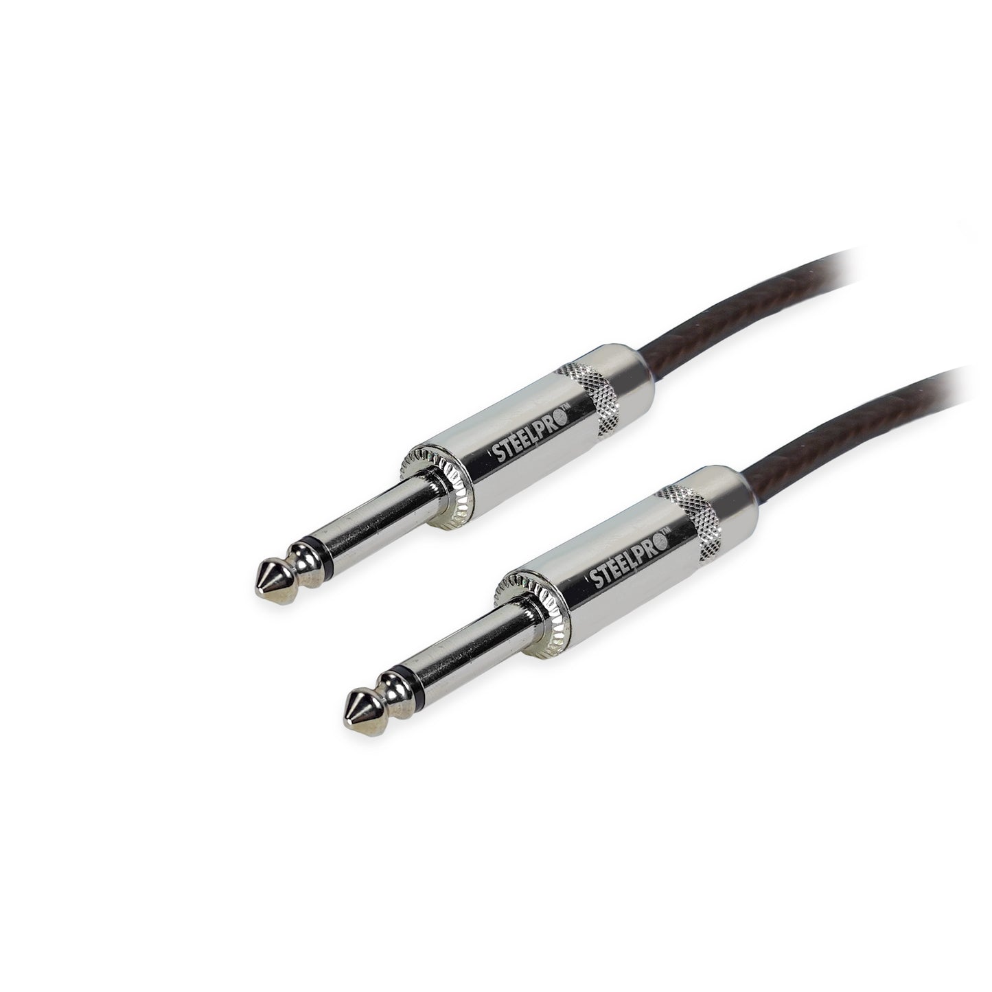 6363-NG-6M Cable Negro Plug 6.3 Profesional 6m Para Guitarra Plug6.3-Plug6.3 Steelpro