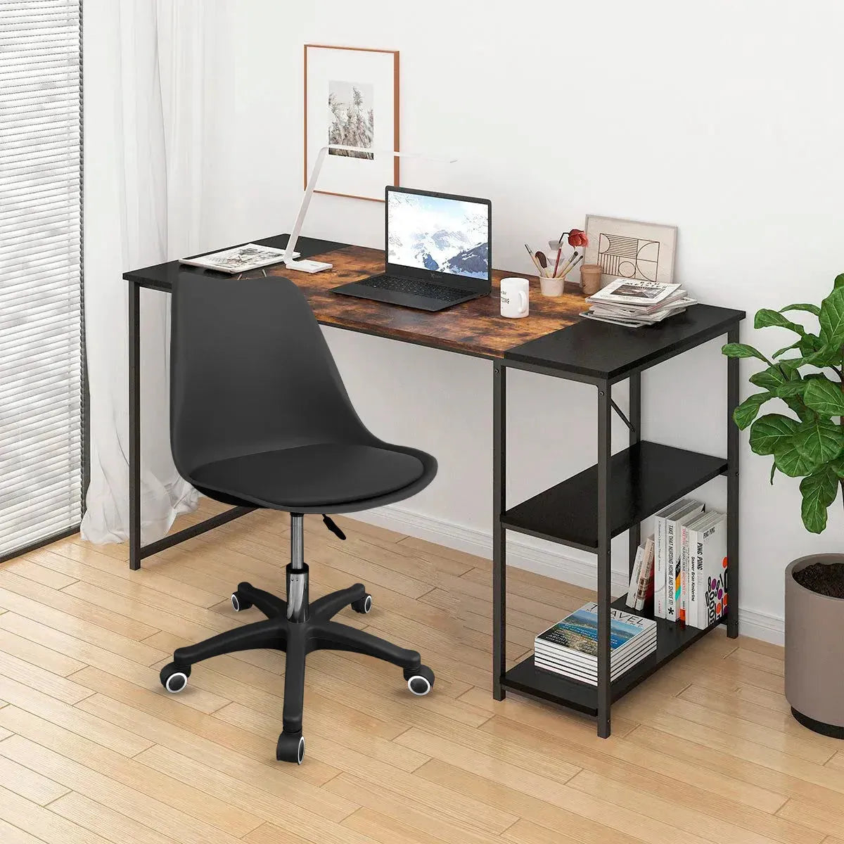 2 Sillas Giratoria Oficina Acolchonada Ergonómica Bellair
