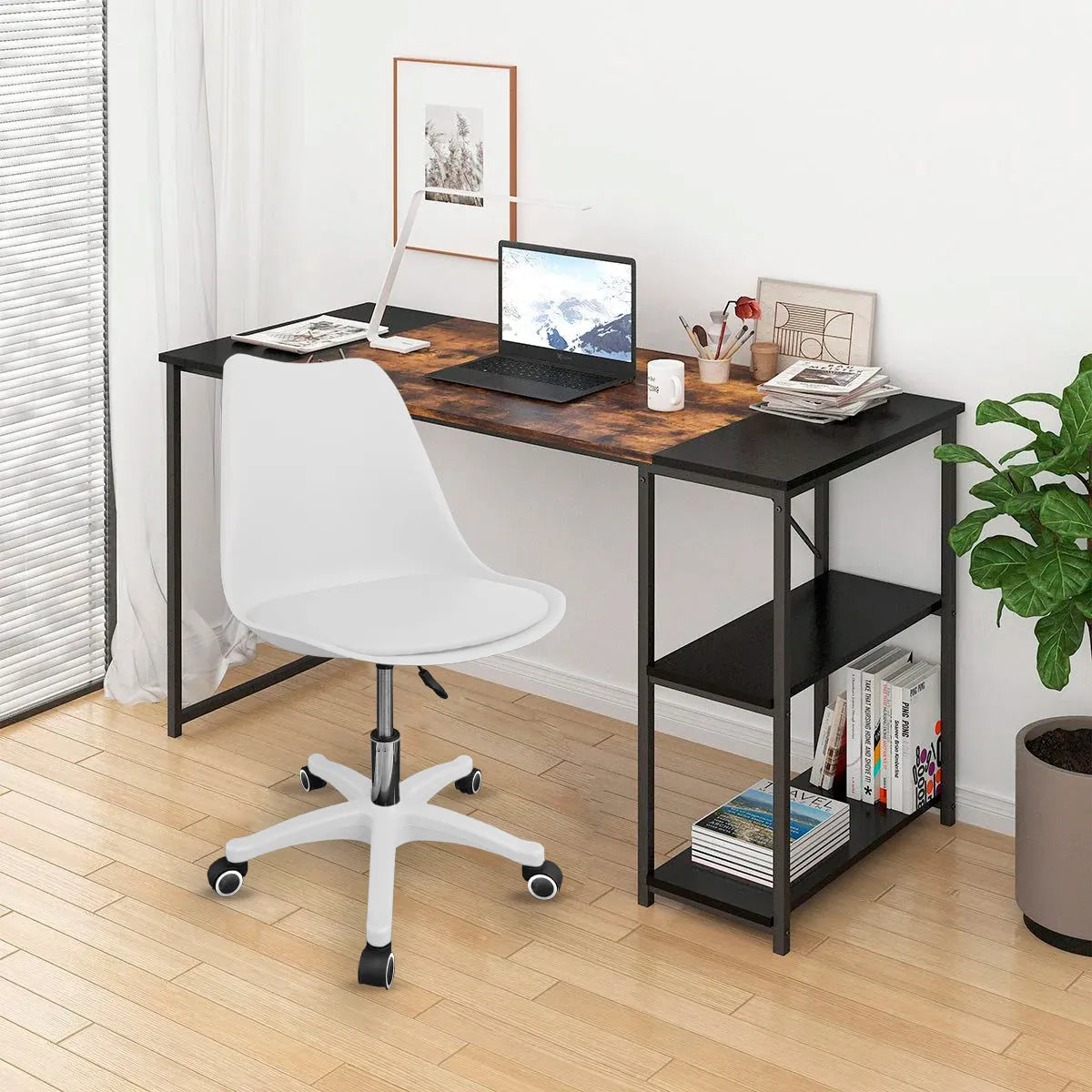 2 Sillas Giratoria Oficina Acolchonada Ergonómica Bellair