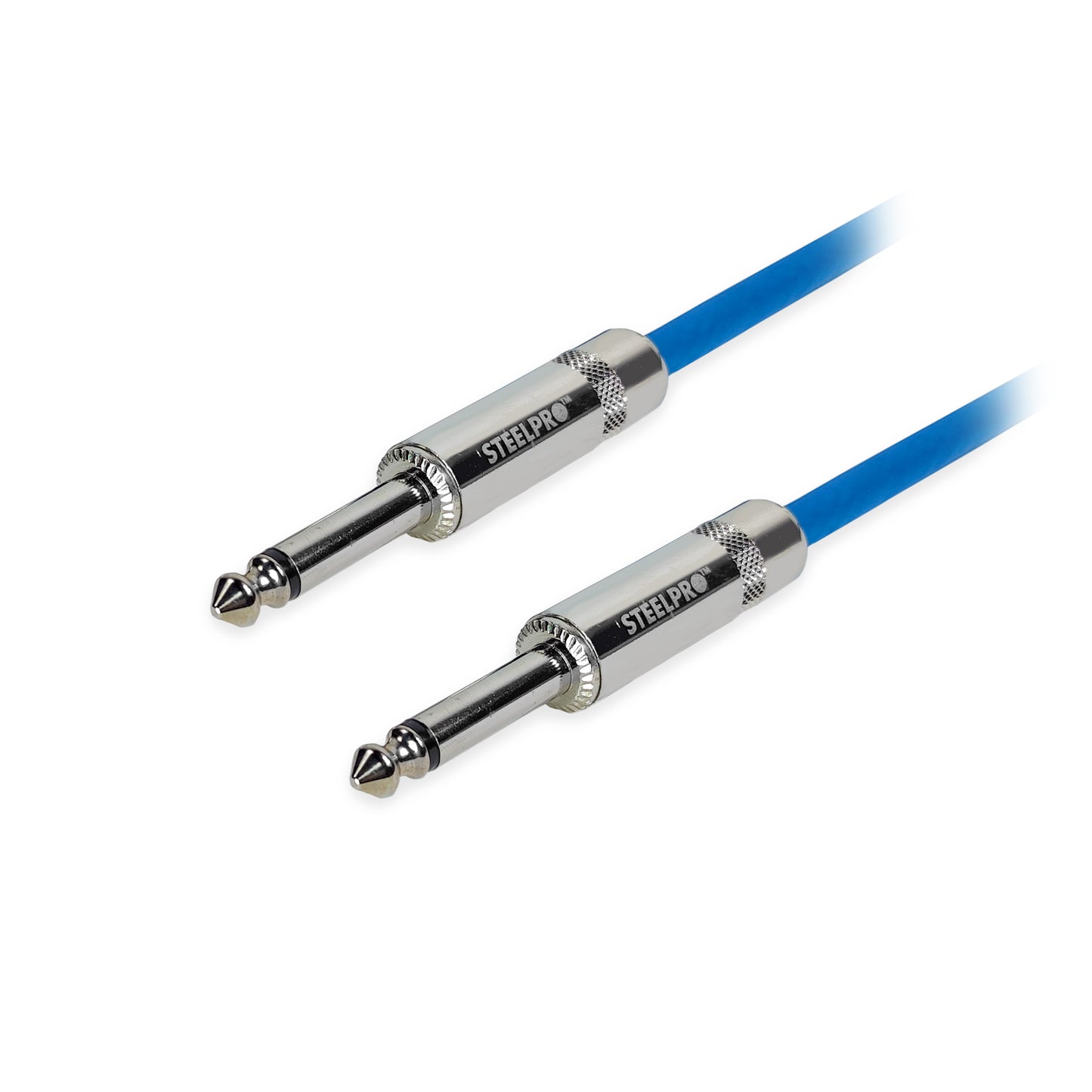 6363-AZ-10M Cable Azul Plug 6.3 Profesional 10m Para Guitarra Plug6.3-Plug6.3 Steelpro