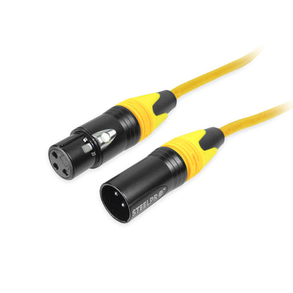 XLR-YLL-10M Cable Amarillo Xlr 10m Balanceado Profesional Macho - Hembra Steelpro