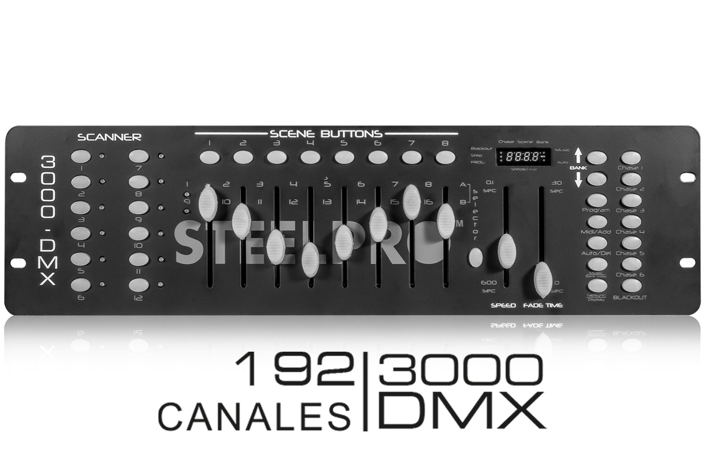 Controlador Dmx512 ,12 Escaners  , 192 Canales -  Steelpro