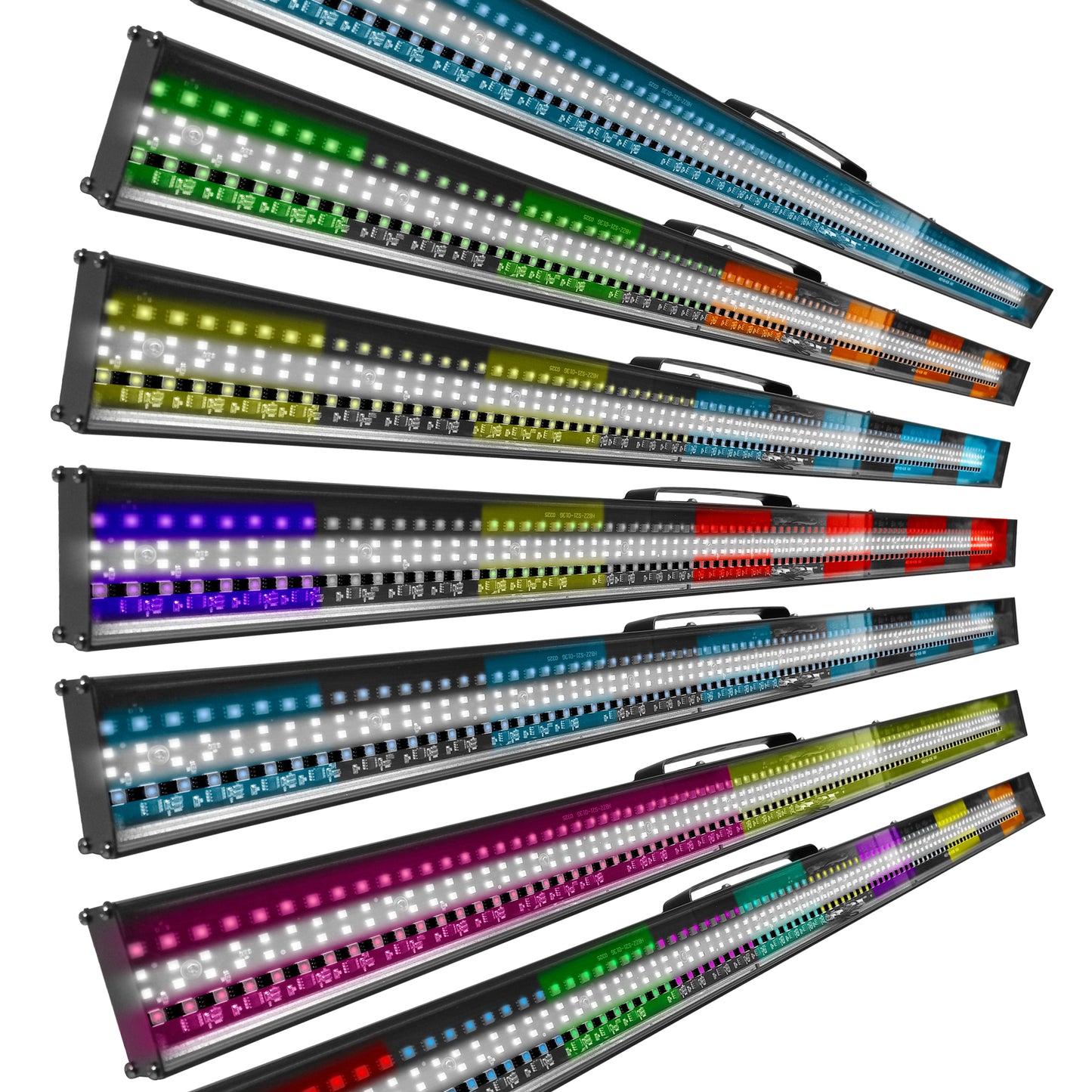 Barra Estrobo 352-BAR 22 Secciones: 176 Leds RGB Full Color + 176 Estrobos Blancos, Control DMX 4/12/88 Canales, Modos Automático y Audiorítmico. Medidas 100x13x6cm, Peso 1.30kg. Ideal para Escenarios