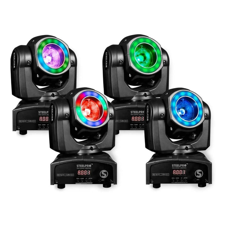 4 Cabezas Móviles Led Beam 1x60watts Rgbw Luces Dj- Steelpro
