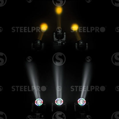 4 Cabezas Móviles Led Beam 1x60watts Rgbw Luces Dj- Steelpro