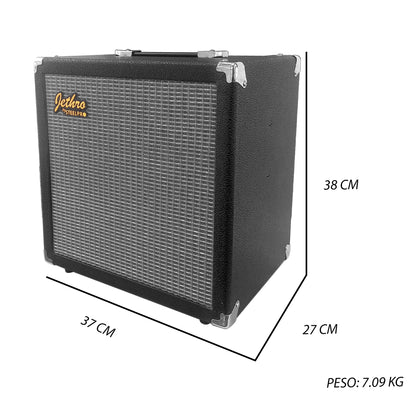 509-SK Red Quilted Soft Burst Kit Bajo Eléctrico Con Amplificador 50W Funda Cable Profesional Jethro By Steelpro