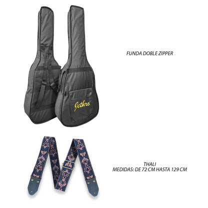 509-SK Red Quilted Soft Burst Kit Bajo Eléctrico Con Amplificador 50W Funda Cable Profesional Jethro By Steelpro