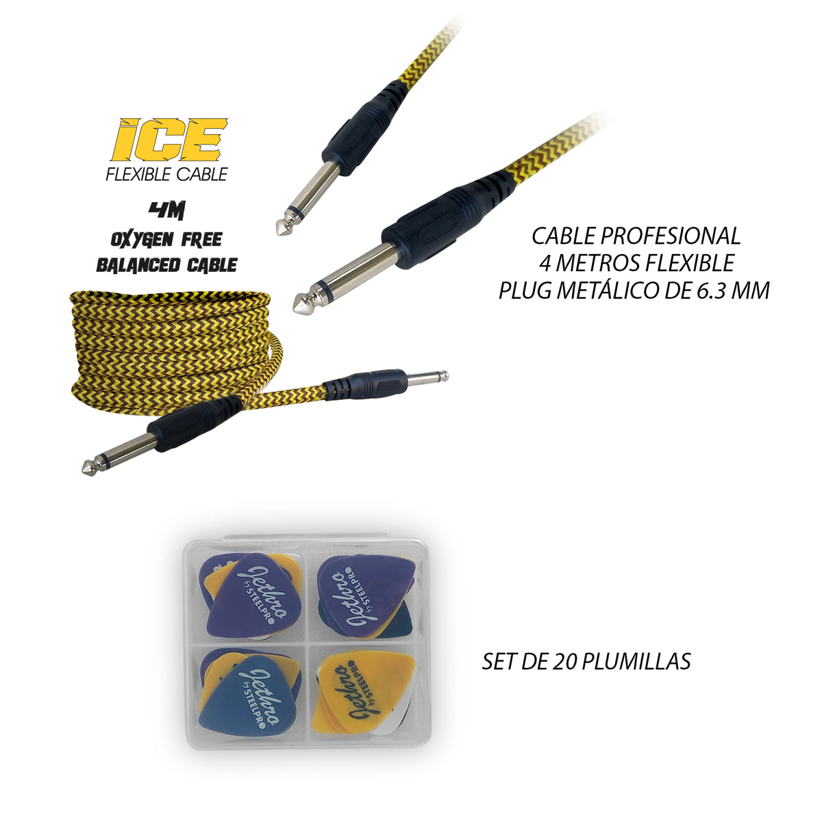 509-SK Red Quilted Soft Burst Kit Bajo Eléctrico Con Amplificador 50W Funda Cable Profesional Jethro By Steelpro