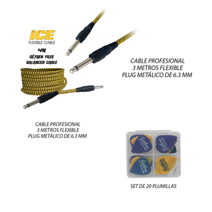 510-SK Union Jack Kit Bajo Eléctrico Con Amplificador 50W Funda Cable Profesional Jethro By Steelpro