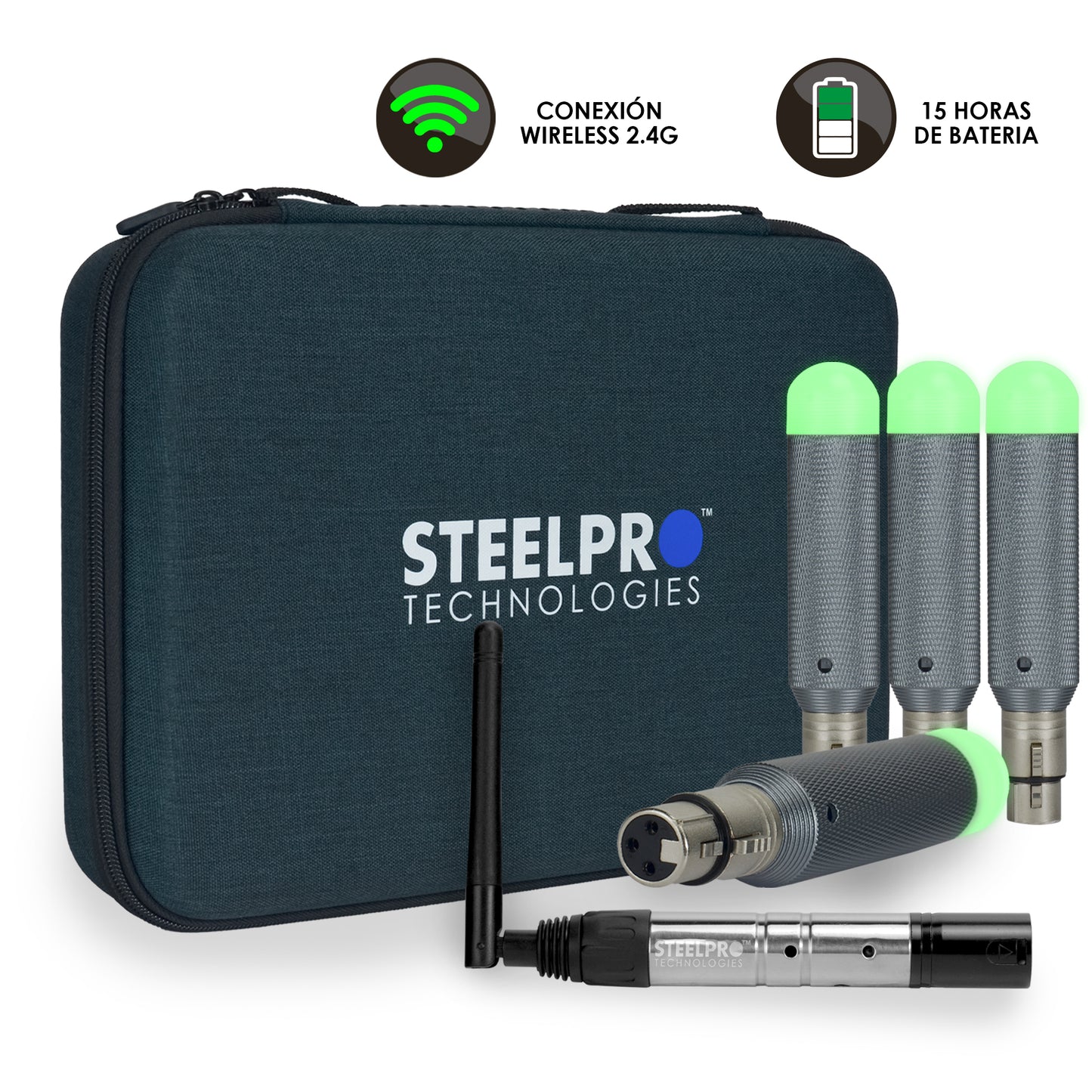 Antenas Inalámbricas Batería Recargable 5w-dmx Steelpro