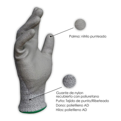 5 Pares De Guantes Anticorte Nivel 5 Industrial Steelpro