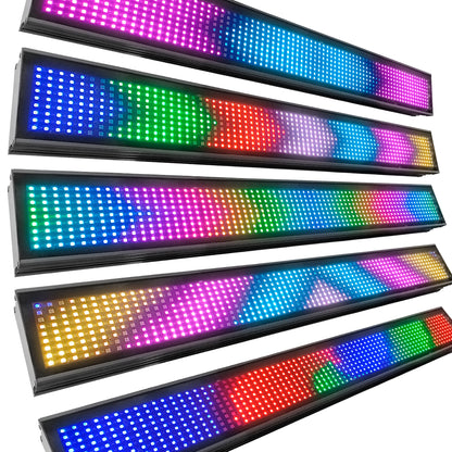 Barra LED Steelpro 665-BAR RGB Full Color 5050: 666 LEDs, 100+ Efectos, Letras y Números, Control DMX 3/9/22 Ch Audiorítmica Maestro/Esclavo Dimmer y Estrobo Ideal para DJ y Escenarios, 98.9cm 4.1 Kg