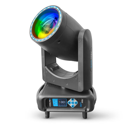 STEELPRO Mini 7RH-LITE Cabeza Robótica Beam 230W Lámpara de Descarga DMX 16 Canales 13 Colores Medios Colores 10 Gobos Metálicos 4 Dicroicos Prismas 24 y 48 Caras Rainbow Frost Enfoque Pan 540° Tilt 270°