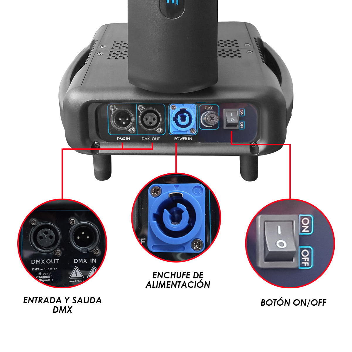 STEELPRO Mini 7RH-LITE Cabeza Robótica Beam 230W Lámpara de Descarga DMX 16 Canales 13 Colores Medios Colores 10 Gobos Metálicos 4 Dicroicos Prismas 24 y 48 Caras Rainbow Frost Enfoque Pan 540° Tilt 270°