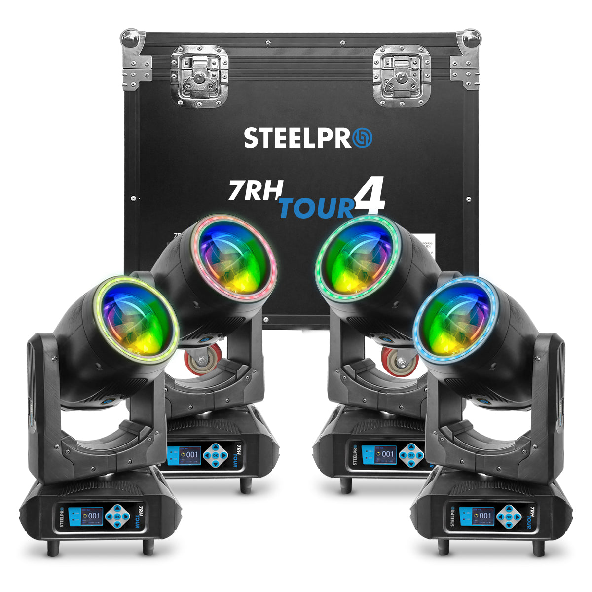 Case con 4 Cabezas Móviles Steelpro 7RH-TOUR4