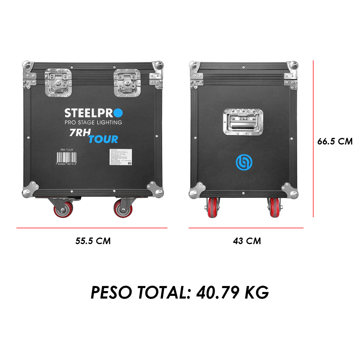 Case con 2 Cabezas Móviles Steelpro 7RH-TOUR