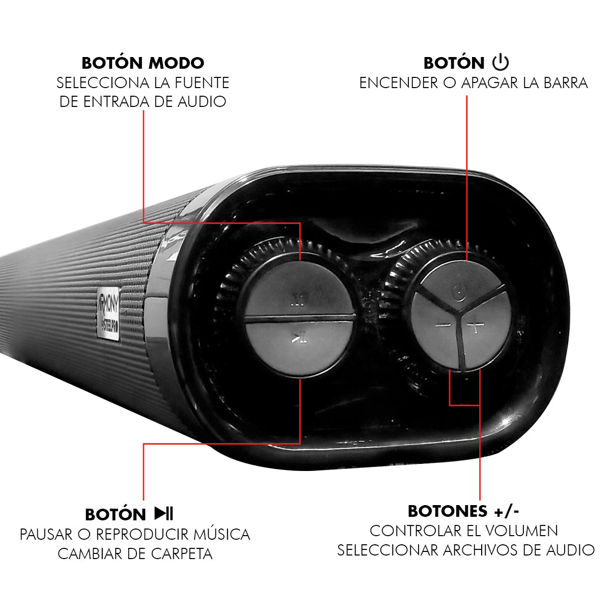 Sistema de Audio Barra de Sonido Home Theater Steelpro ARMONY A1.4-BAR Bluetooth 5.0 HDMI ARC con Subwoofer 200W + 180W