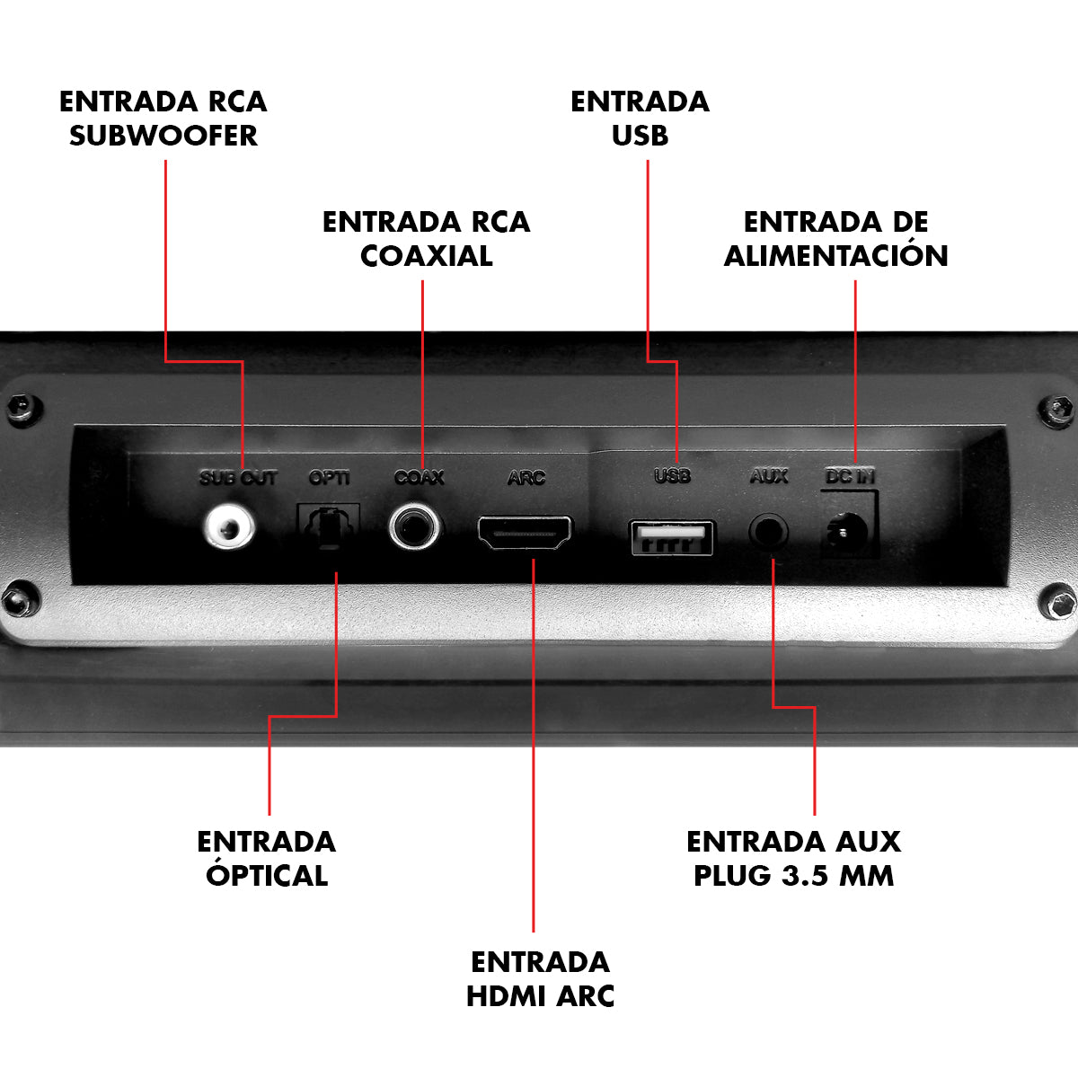 Sistema de Audio Barra de Sonido Home Theater Steelpro ARMONY A1.4-BAR Bluetooth 5.0 HDMI ARC con Subwoofer 200W + 180W
