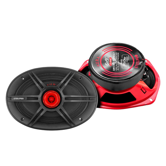 A694T Par De Medio Rango 6X9 PuLG con Super Tweeter Alta Compresión 700w Max Aura by Steelpro