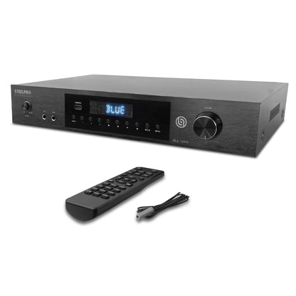 AB-6.150HA Amplificador de Audio 12 Canales Bluetooth 900W (6x150W) con Selector de Zonas 1/2/3 para Bocinas 8 Ohms Steelpro