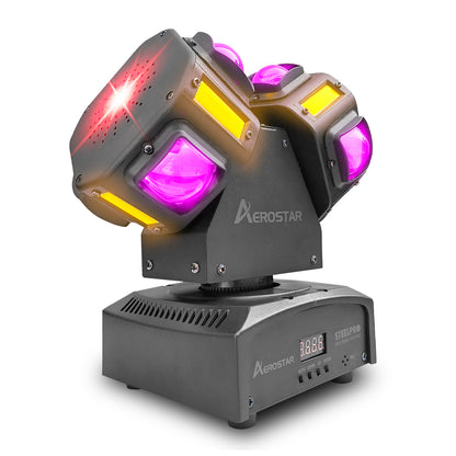Beam Móviles Rgbw/ Estrobo+laser Con Maleta Steelpro