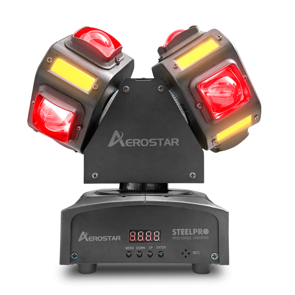 Beam Móviles Rgbw/ Estrobo+laser Con Maleta Steelpro