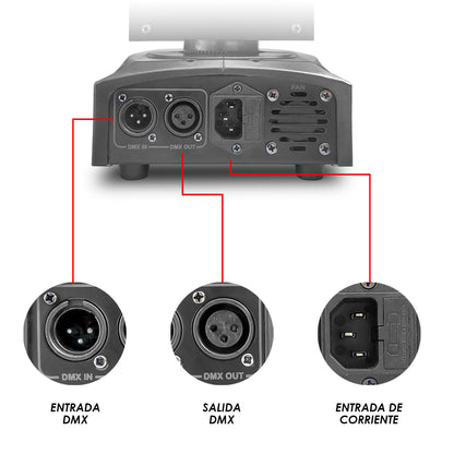 Beam Móviles Rgbw/ Estrobo+laser Con Maleta Steelpro