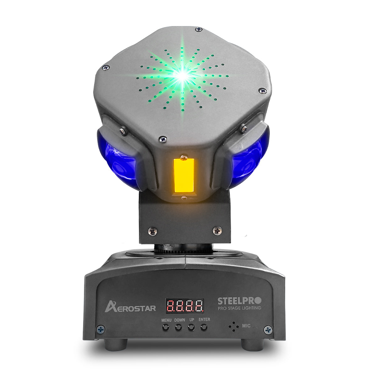 Beam Móviles Rgbw/ Estrobo+laser Con Maleta Steelpro