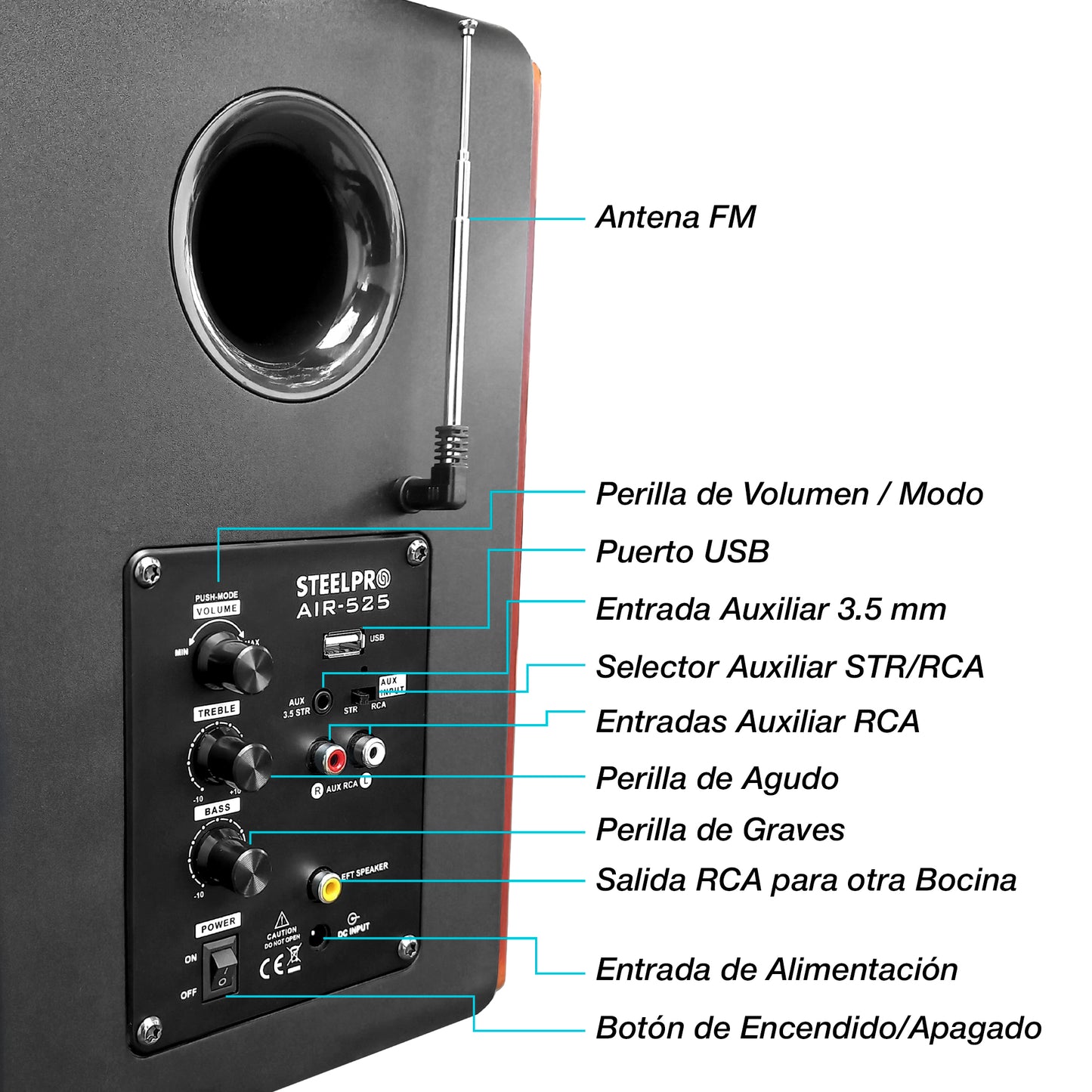 Monitor Estudio Multimedia 5.25 Pulgadas Bluetooth Steelpro