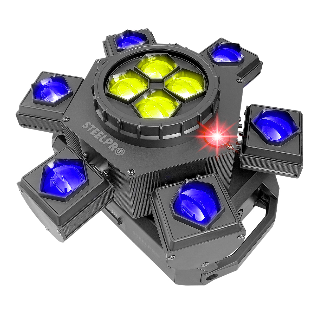 Cabeza Móvil Beam Giratorio Led Rgbw Con Laser Steelpro Modelo Airtrek 110v