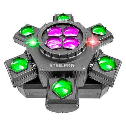 Cabeza Móvil Beam Giratorio Led Rgbw Con Laser Steelpro Modelo Airtrek 110v