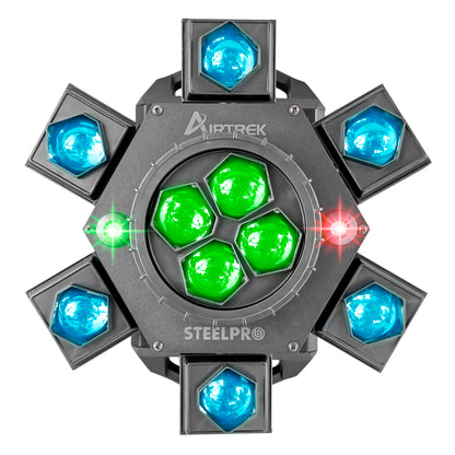 Cabeza Móvil Beam Giratorio Led Rgbw Con Laser Steelpro Modelo Airtrek 110v