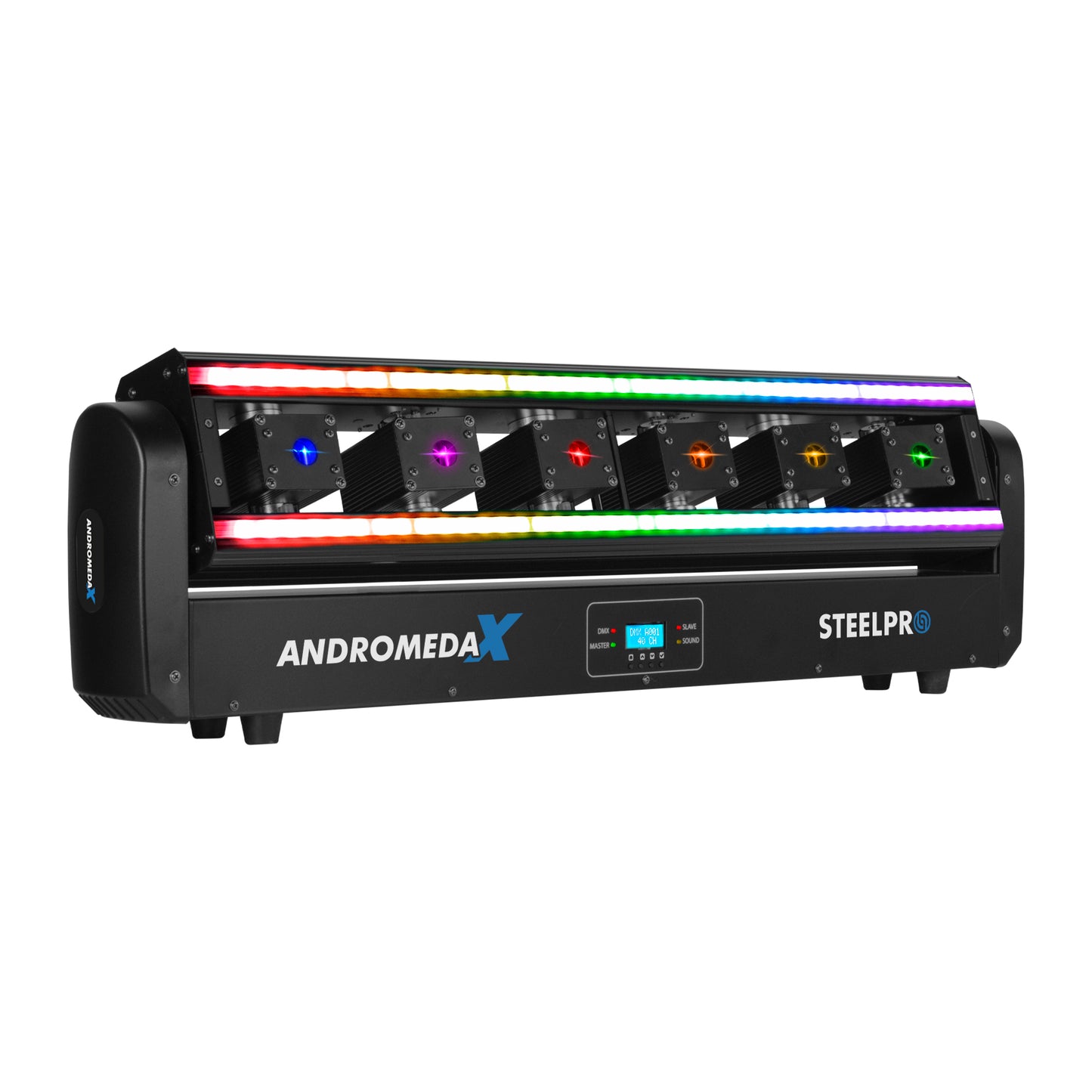 ANDRÓMEDA-X Barra Láser RGB 3 en 1 6×500mW con Tira SMD DMX Steelpro