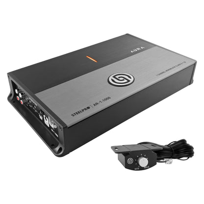 AR-1.1000 Amplificador Car Audio Monoblock Clase D 2500W Max 1200W RMS A 1 Ohm 600W RMS A 2 Ohms Crossover LPF Clean Sub 15-50Hz Hiper Bass 0-12dB Aura by Steelpro