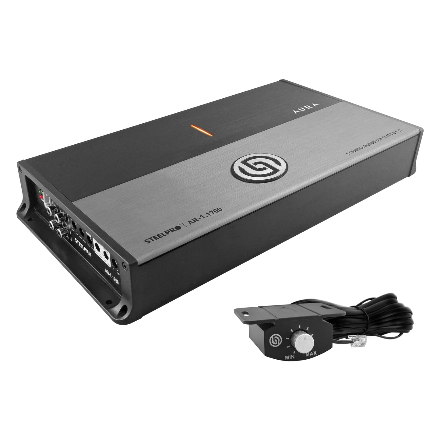 AR-1.1700 Amplificador Monoblock Clase D 3500W Máximo 1750W RMS 1 Ohm Car Audio Filtro LPF Clean Sub Bass Peak Hyper Bass Fase Variable 12V Steelpro