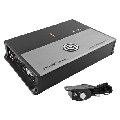 AR-1.700 Amplificador Monoblock Clase D 2000W Máximo 750W RMS 1 Ohm LPF Clean Sub Hyper Bass Fase Variable Car Audio Steelpro