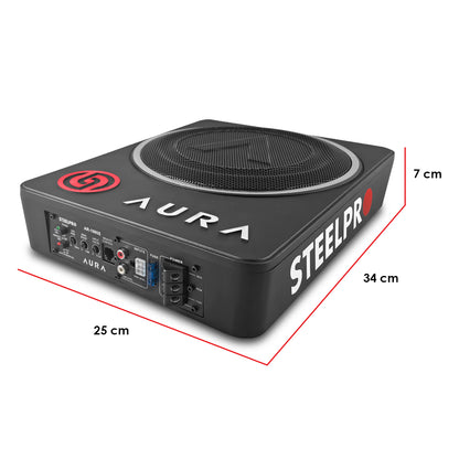 Subwoofer Amplificado 10” AURA AR-1000S 1000W Máx 400W RMS 2 Ohms Car Audio Bajo Potente