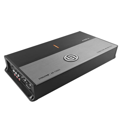 AR-720X4 Amplificador Car Audio Hibrido 4 Canales Clase A/B 2880W Max 4x300W RMS A 2 Ohms Puente 2x600W RMS Crossover HPF LPF Hiper Bass Estable A 2 Ohms Aura by Steelpro