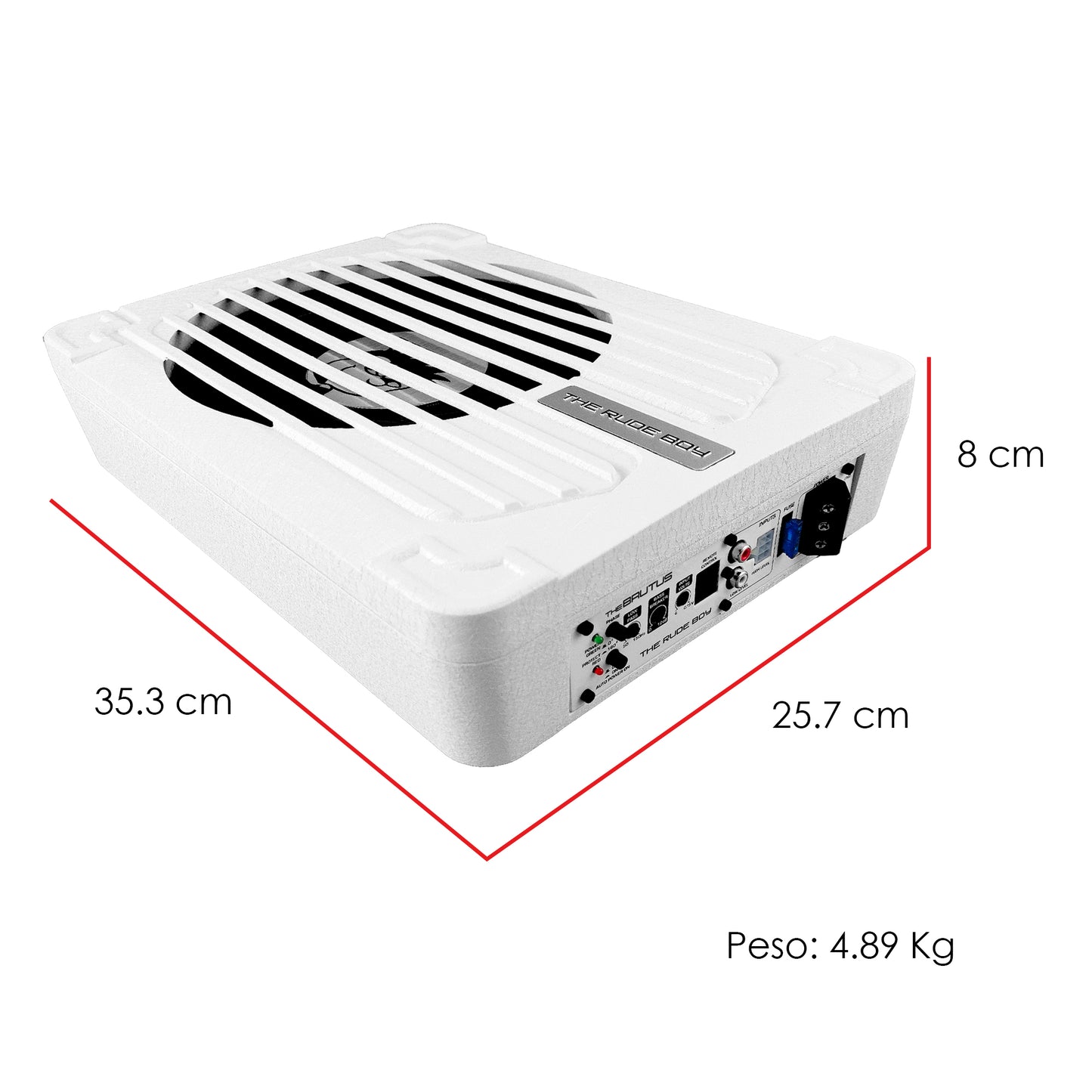 THE BRUTUS Subwoofer Amplificado 10'' 400w Rms Blanco The Rude Boy by Steelpro