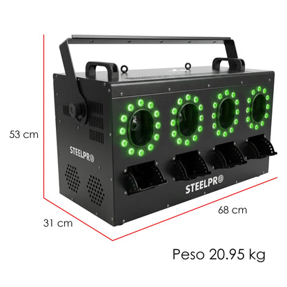 Máquina De Burbujas Con Humo RGBW 1500w Dmx Steelpro Atmos-4