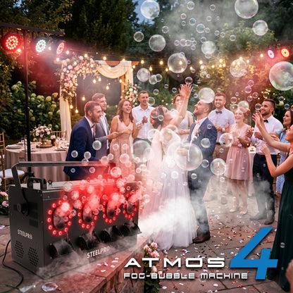 Máquina De Burbujas Con Humo RGBW 1500w Dmx Steelpro Atmos-4