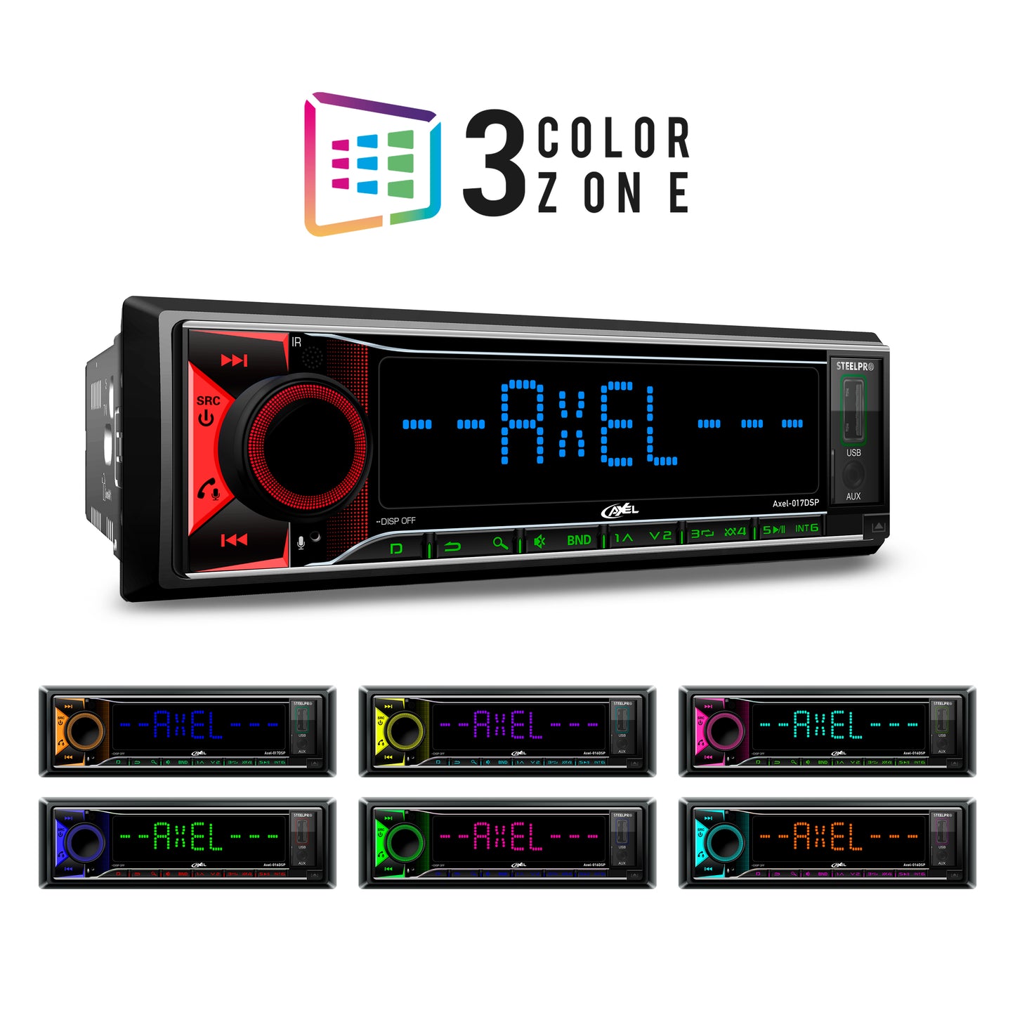 Autoestéreo 1 Din Dsp Bluetooth App 4x100w Axel By Steelpro