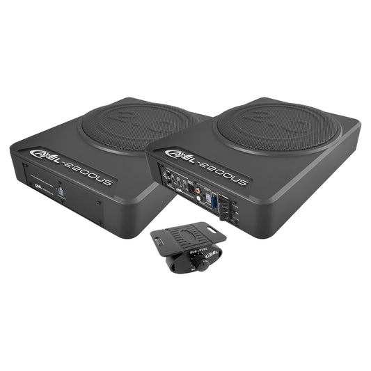 Subwoofer Bajos Doble Amplificado 10 Pulg Activo + Pasivo Para Auto/Camioneta 700W RMS /1700W MAX , Control tablero , Crossover/ Bass Bost / Amplificador Mosfet Integrado / Bajo Profundo Axel Steelpro