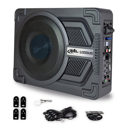 Subwoofer Amplificado 10 Pulgadas con Salida Aire Axel Steelpro Bocina para carros Potencia y claridad