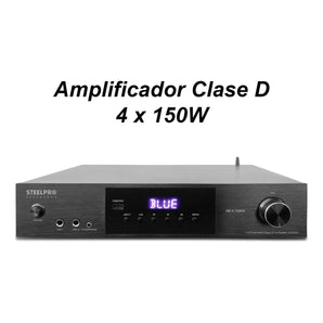 Amplificador Audio De Casa Negocio 4x150w Bluetooth Steelpro