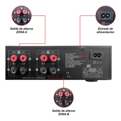 Amplificador Audio De Casa Negocio 4x150w Bluetooth Steelpro