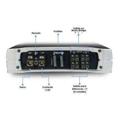 Amplificador Clase D 4 Canales 1800w Max Ómicron By Steelpro