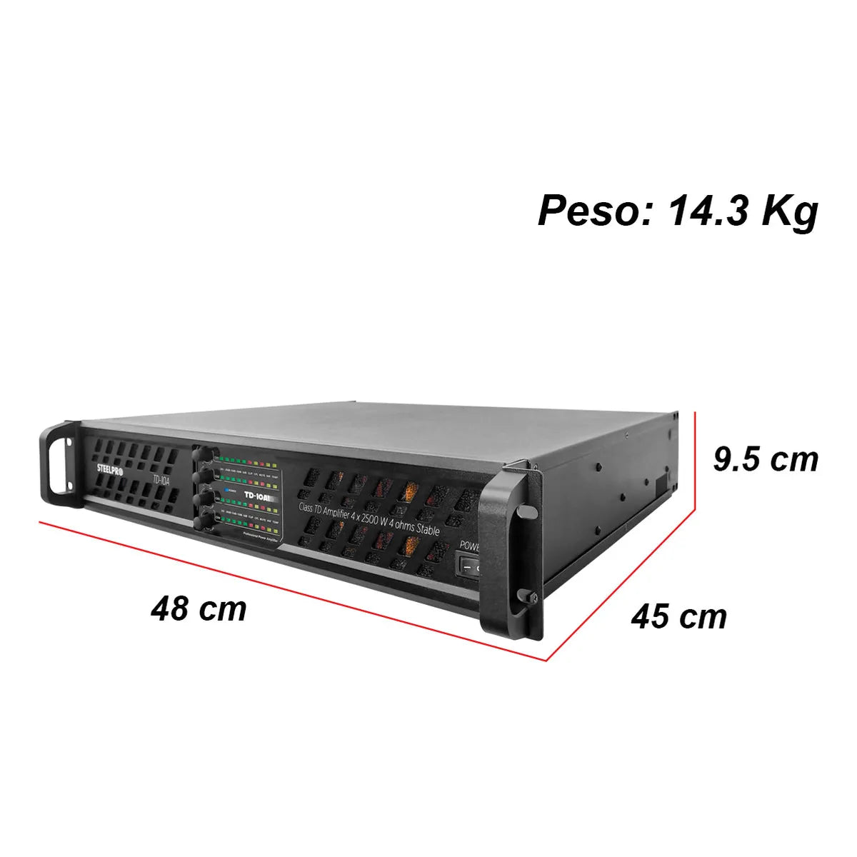 Amplificador Steelpro Audio Profesional Clase Td 4x2500w Rms